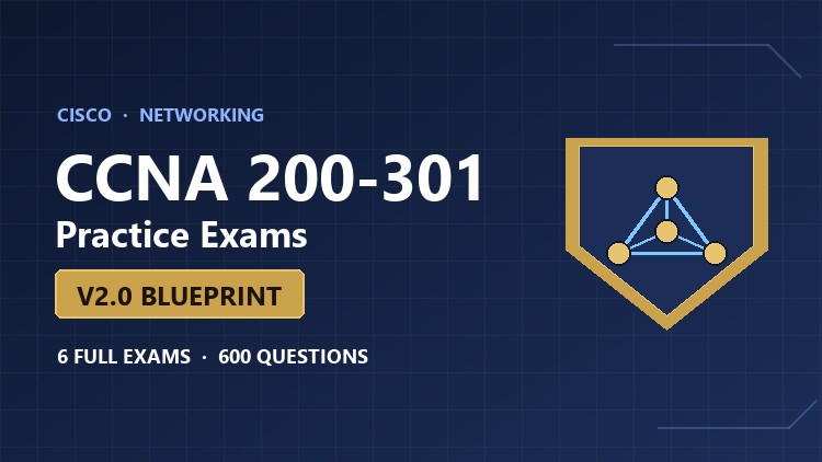 CCNA 200-301 v2.0 practice exams course cover